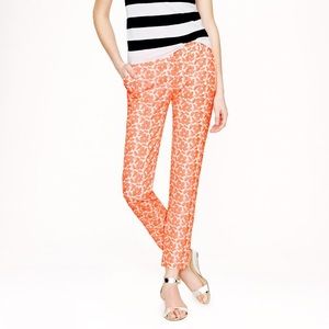 J. Crew Collection embroidered neon floral capri